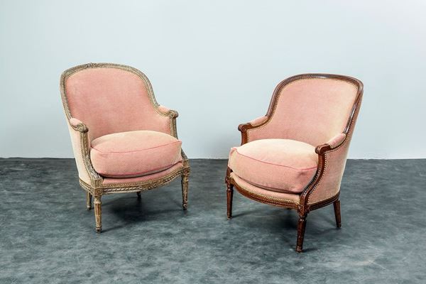 Due berg&#232;re, una in legno scol  - Asta Antiquariato - Incanto Casa d'Aste e Galleria