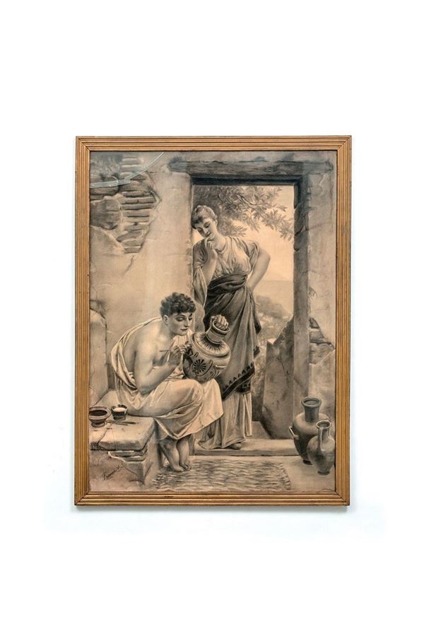 Artista che dipinge un vaso
D  - Auction Antiquariato - Incanto Casa d'Aste e Galleria