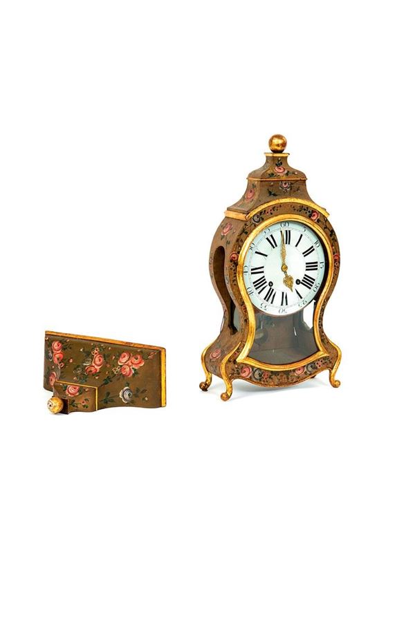 Orologio con mensola in legno 