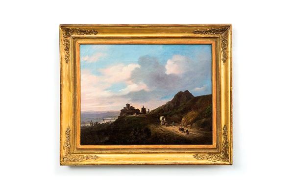 Felice Cerruti detto Bauduc - Paesaggio con viandanti
Olio 