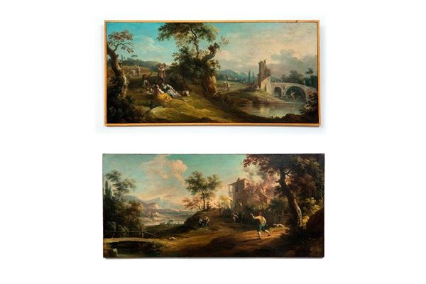 Vittorio Amedeo Cignaroli - Paesaggio con l&#39;incendio di un
