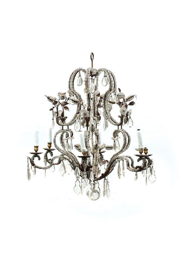 Lampadario a sei luci, fusto i  - Asta Antiquariato - Incanto Casa d'Aste e Galleria