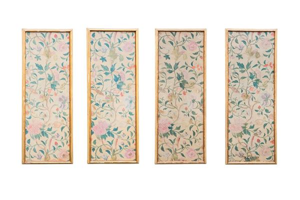 Quattro pannelli dipinti su ca  - Asta Antiquariato - Incanto Casa d'Aste e Galleria