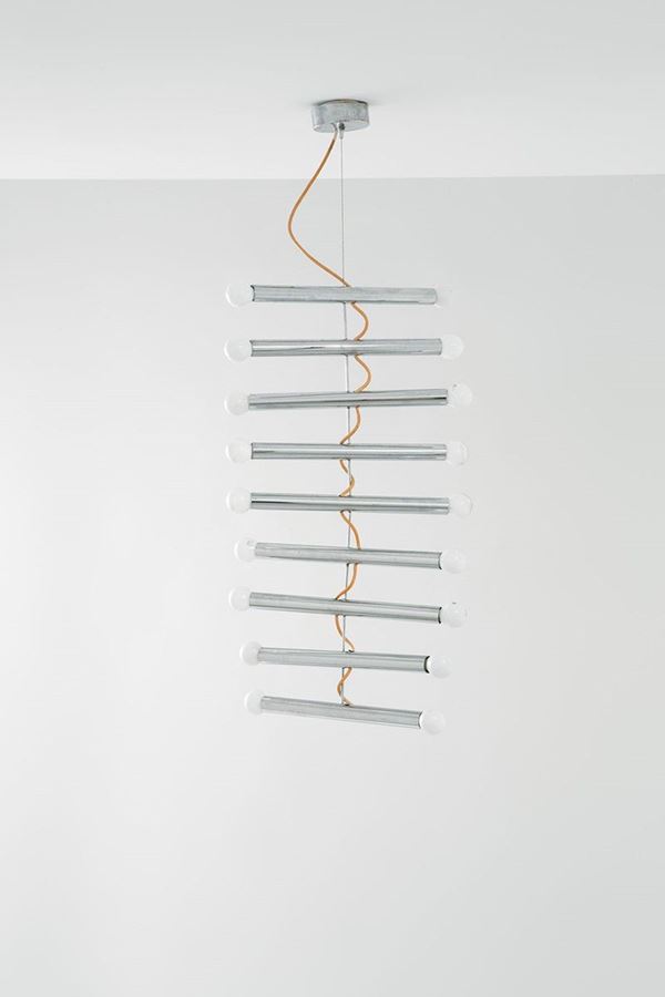 Lumi : Raro lampadario
Ottone cromat  - Auction Design - Incanto Casa d'Aste e Galleria