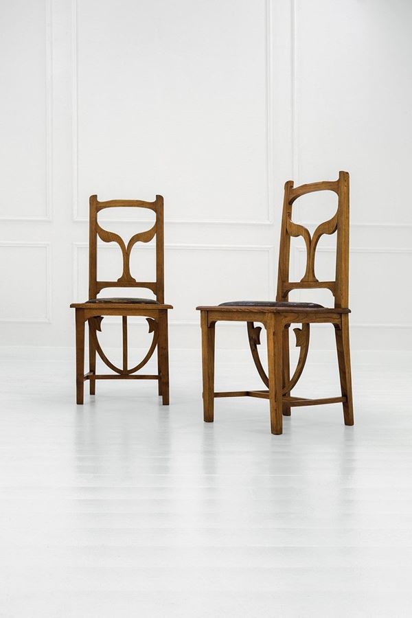 Federico Toso (attr.) : Due sedie secessioniste
Legno  - Auction Design - Incanto Casa d'Aste e Galleria