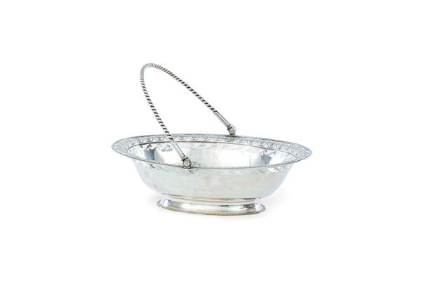 Cestino di forma ovale in arge  - Asta Antiquariato - Incanto Casa d'Aste e Galleria
