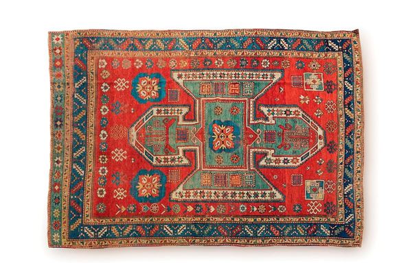 Tappeto Kasak a fondo rosso de  - Asta Antiquariato - Incanto Casa d'Aste e Galleria