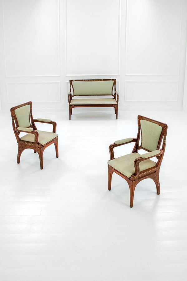 Eugenio Quarti : Rara coppia di poltrone ed un   - Auction Design - Incanto Casa d'Aste e Galleria