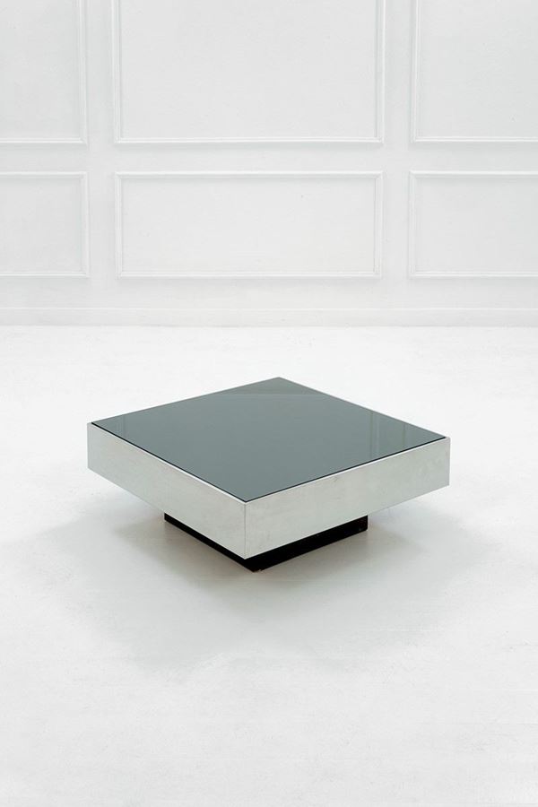 Willy Rizzo : Tavolo basso
Acciaio lucido,   - Auction Design - Incanto Casa d'Aste e Galleria
