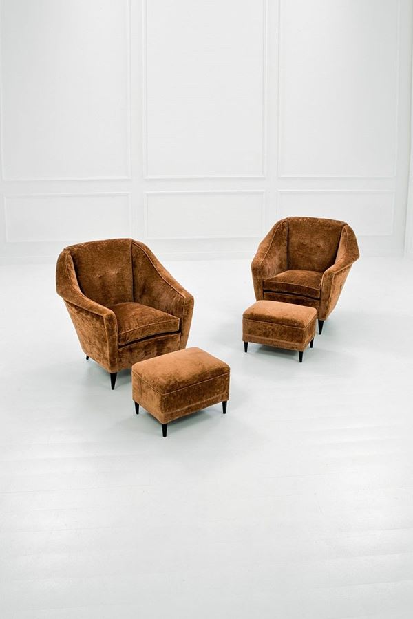 Due poltrone e due poggiapiedi  - Auction Design - Incanto Casa d'Aste e Galleria