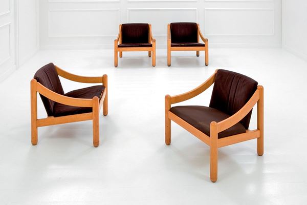 Vico Magistretti : Quattro poltrone mod. Carimate  - Auction Design - Incanto Casa d'Aste e Galleria