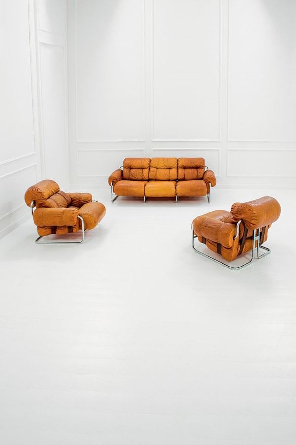 Guido Faleschini : Divano e due poltrone della se  - Auction Design - Incanto Casa d'Aste e Galleria