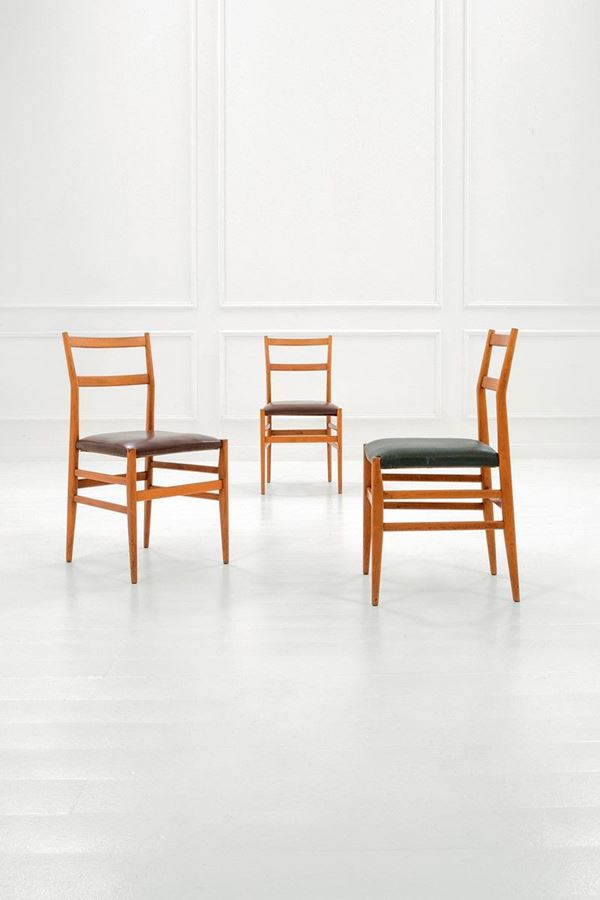 Gio Ponti - Tre sedie mod. Leggera
Legno 