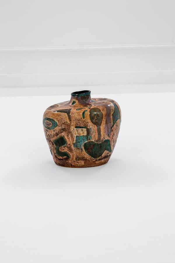Pietro Melandri : Brocca
Terraglia policroma.
  - Auction Design - Incanto Casa d'Aste e Galleria