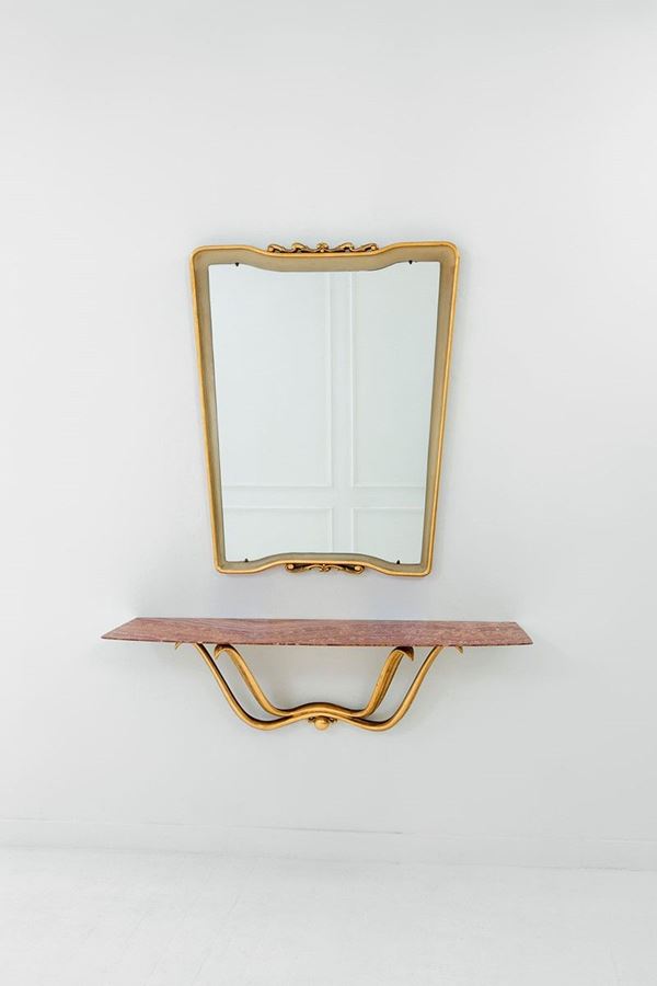 Osvaldo Borsani (attr.) : Importante console neobarocca   - Auction Design - Incanto Casa d'Aste e Galleria