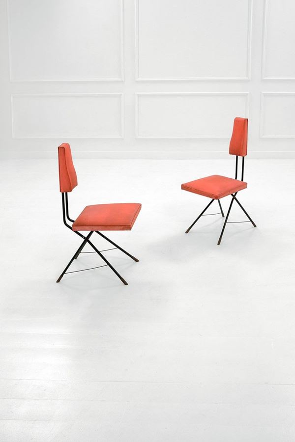 Scuola di Torino : Due sedie
Tondino metallico s  - Asta Design - Incanto Casa d'Aste e Galleria
