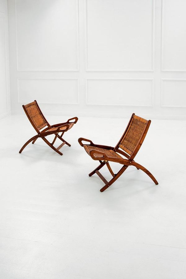 Gio Ponti - Due poltroncine pieghevoli mod