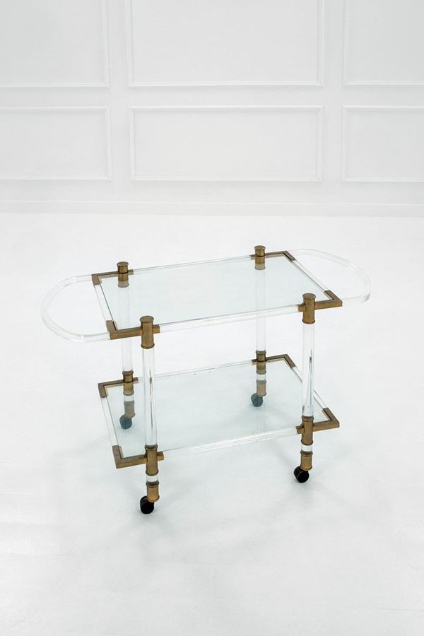 Antonio Pavia : Carrello
Plexiglass, ottone.
  - Asta Design - Incanto Casa d'Aste e Galleria