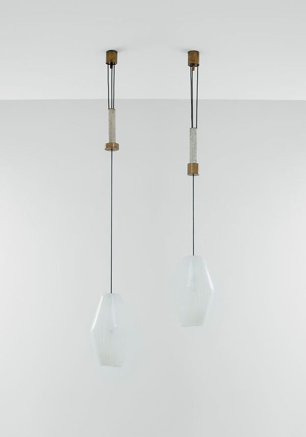 Venini : Due lampade a sospensione ad a  - Asta Design - Incanto Casa d'Aste e Galleria