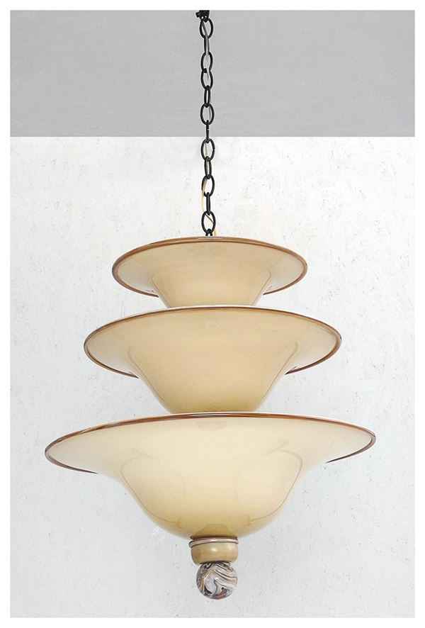 Napoleone Martinuzzi - Lampadario in vetro soffiato