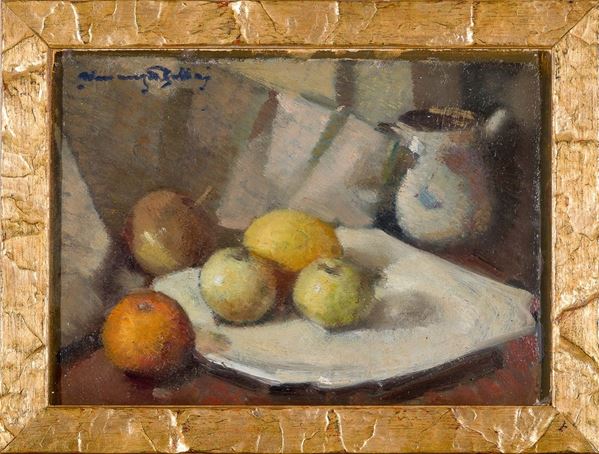 Venanzio Zolla : Natura morta silente con mele
  - Asta Antiquariato - Asta da fallimento - Incanto Casa d'Aste e Galleria