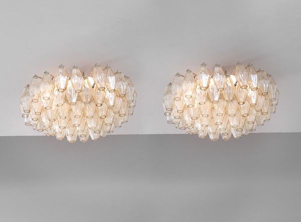Venini : Due plafoniere della serie Pol  - Auction The Beat of Design - Incanto Casa d'Aste e Galleria