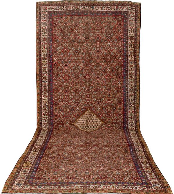 Tappeto a fondo rosso con deco  - Asta Antiquariato - Asta da fallimento - Incanto Casa d'Aste e Galleria