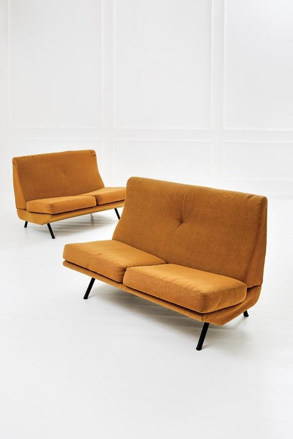 Marco Zanuso : Coppia di divanetti mod. IX Tr  - Auction The Beat of Design - Incanto Casa d'Aste e Galleria