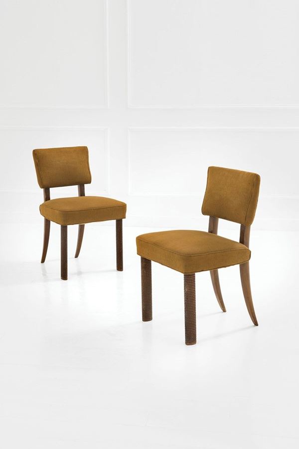 Guglielmo Ulrich (attr.) : Due sedie
Struttura in legno   - Auction Design - Incanto Casa d'Aste e Galleria