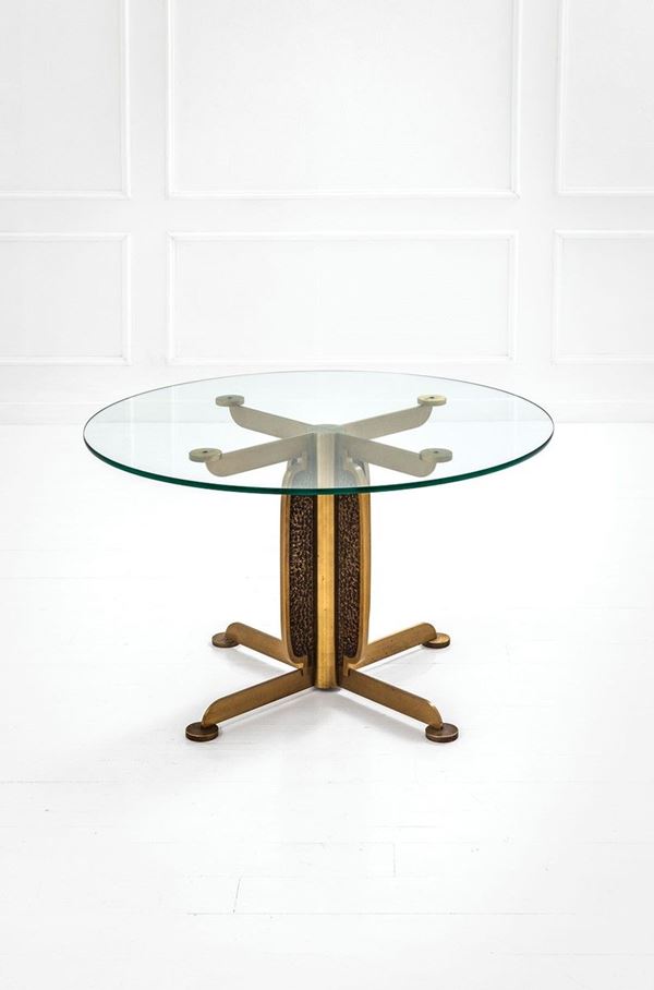 Luciano Frigerio : Tavolo
Bronzo, cristallo mola  - Auction Design - Incanto Casa d'Aste e Galleria
