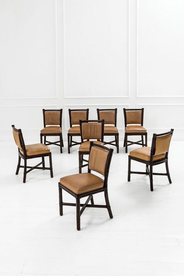 Mc Guire : Otto sedie
Malacca, rivestime  - Auction Design - Incanto Casa d'Aste e Galleria