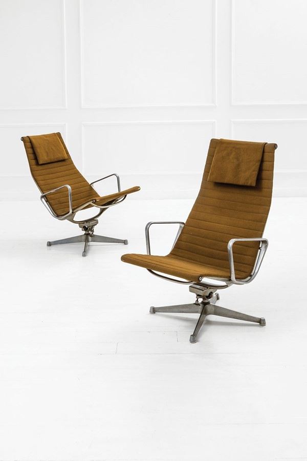 Charles e Ray Eames - Coppia di Alluminum Group loun