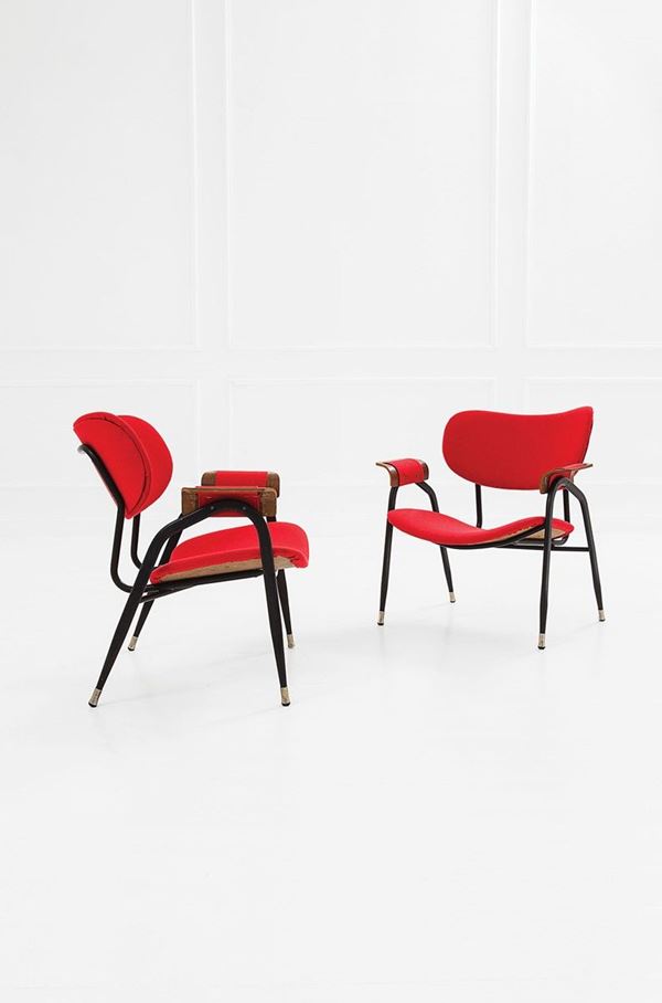 Gastone Rinaldi : Coppia di poltroncine
Metallo  - Auction Design - Incanto Casa d'Aste e Galleria