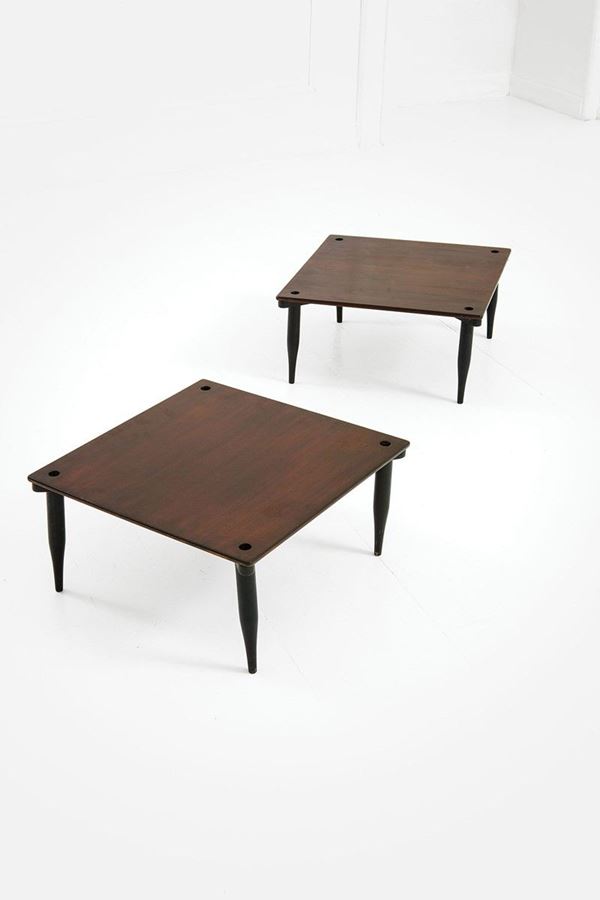 Vico Magistretti : Coppia di tavolini impilabili
  - Auction Design - Incanto Casa d'Aste e Galleria