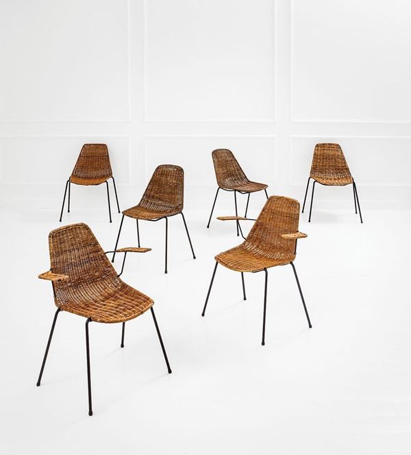 Gian Franco Legler : Sei sedie mod. Basket
Tondino  - Auction Design - Incanto Casa d'Aste e Galleria