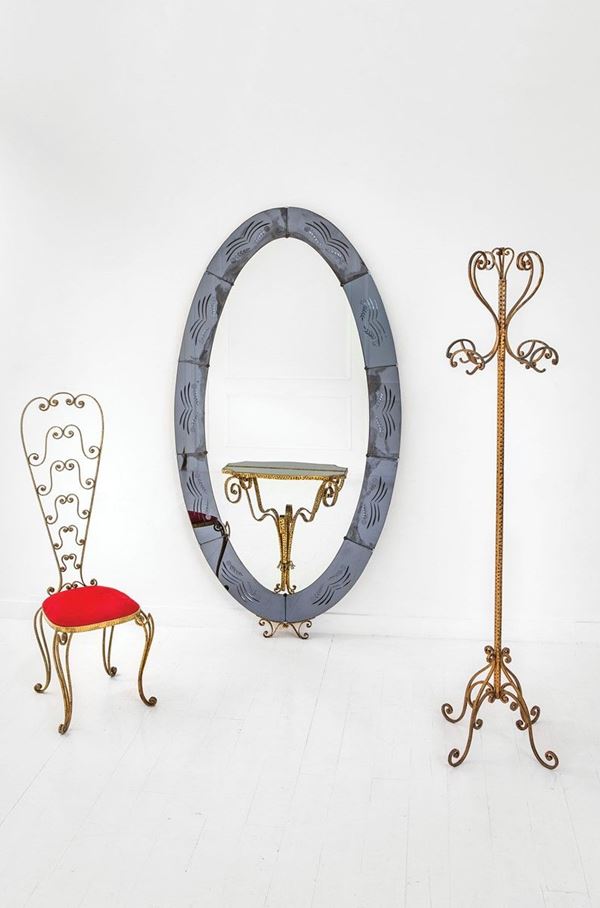 Grande specchiera con mensola,  - Auction Design - Incanto Casa d'Aste e Galleria