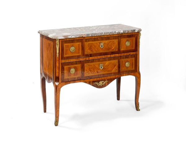 Com&#242; impiallacciato in legno d  - Asta Antiquariato - Asta da fallimento - Incanto Casa d'Aste e Galleria