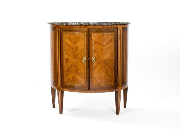 Com&#242;-mezzaluna impiallacciato   - Asta Antiquariato - Asta da fallimento - Incanto Casa d'Aste e Galleria