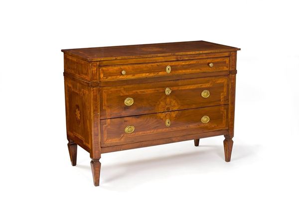 Com&#242; in noce, corpo a tre cass  - Auction Antiquariato - Asta da fallimento - Incanto Casa d'Aste e Galleria