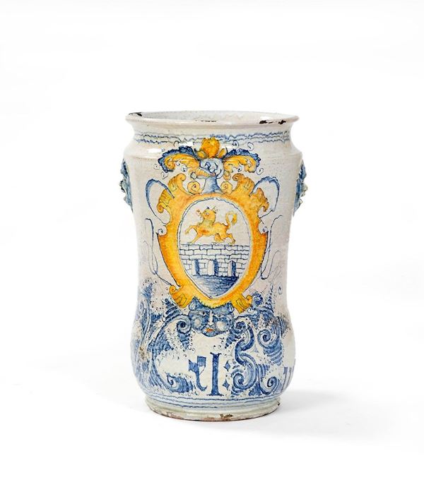 Grande vaso in maiolica decora