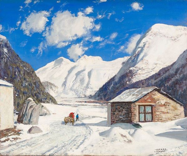 Cesare Maggi - Paesaggio innevato
Olio su te