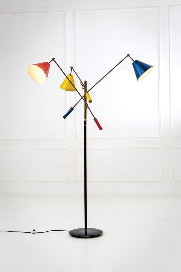 Angelo Lelii : Lampada da terra mod. 12128 de  - Asta The Beat of Design - Incanto Casa d'Aste e Galleria