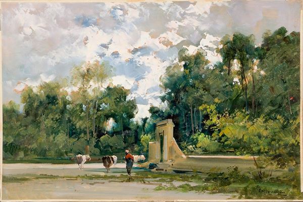 Cesare Gheduzzi - Paesaggio con alberi
Olio su 