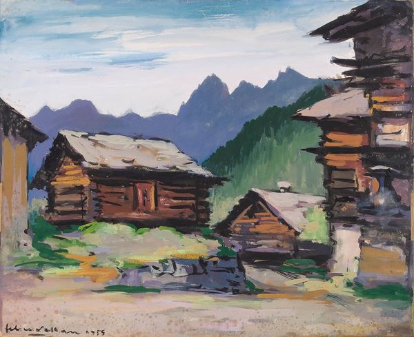 Felice Vellan - Case rustiche a Perrias, Val d