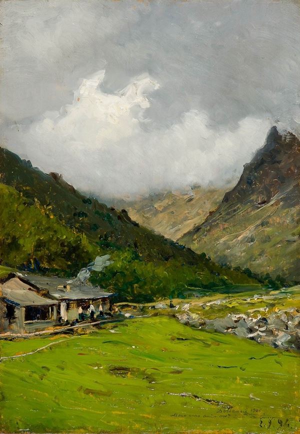 Lorenzo Delleani - Nuvole sulla vallata
Olio su 