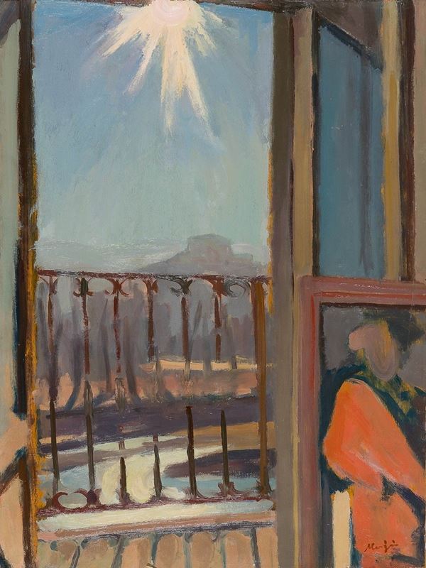 Francesco Menzio : Finestra sul Po
Olio su conmp  - Asta Antiquariato - Asta da fallimento - Incanto Casa d'Aste e Galleria