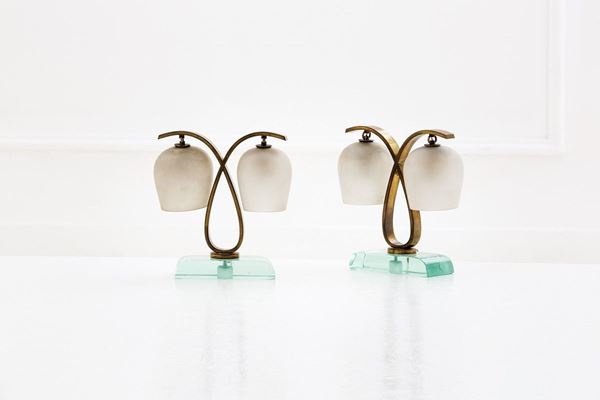 Fontana Arte : Coppia di lampade da comodino
  - Auction The Beat of Design - Incanto Casa d'Aste e Galleria