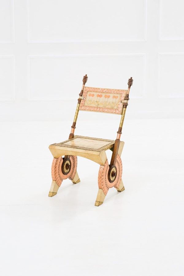 Carlo Bugatti : Sedia con schienale ribaltabil  - Asta The Beat of Design - Incanto Casa d'Aste e Galleria
