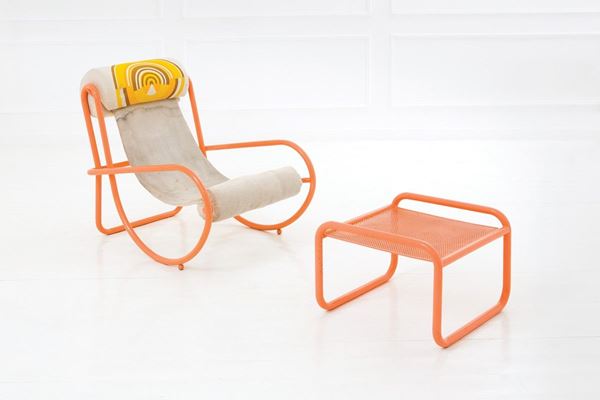 Gae Aulenti - Chaise longue e sgabello della