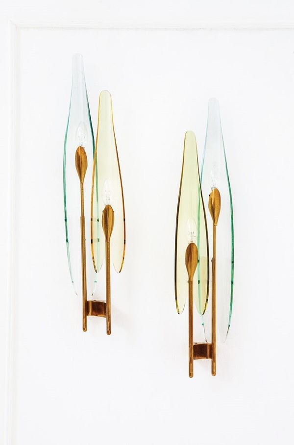 Max Ingrand : Coppia di lampade da parete mo  - Asta The Beat of Design - Incanto Casa d'Aste e Galleria